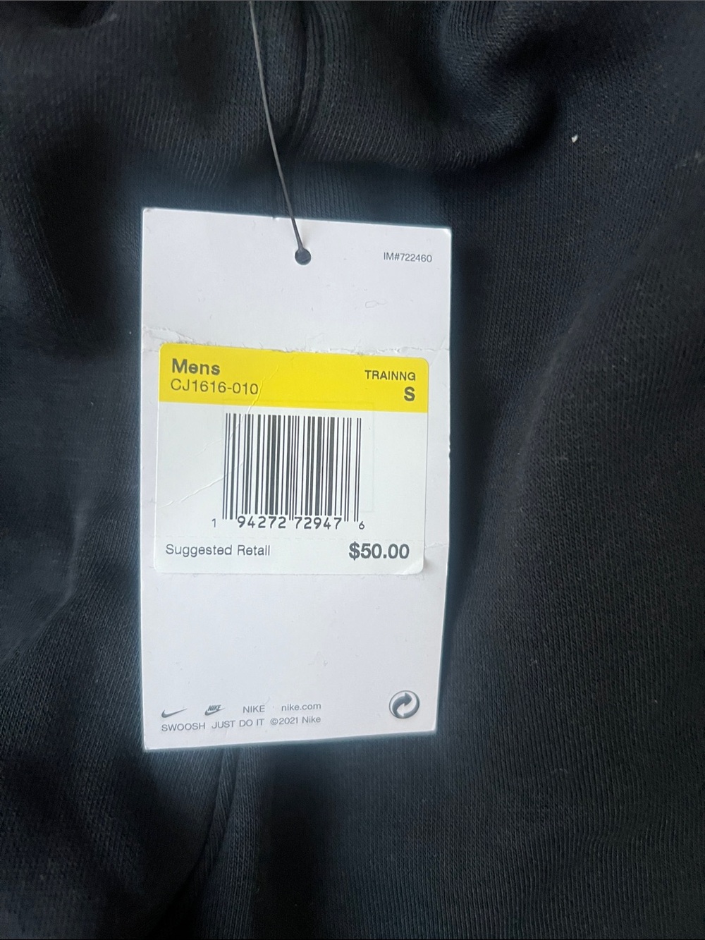 NWT NEW Nike Club Men’s Training Joggers Jogger Sweatpants Black with Swoosh | S - Picture 2 of 6